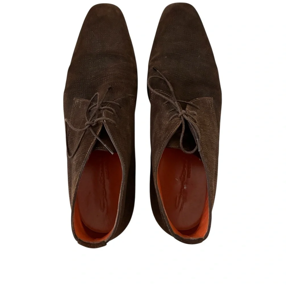 Santoni | Brown lace up chukka boot shoes